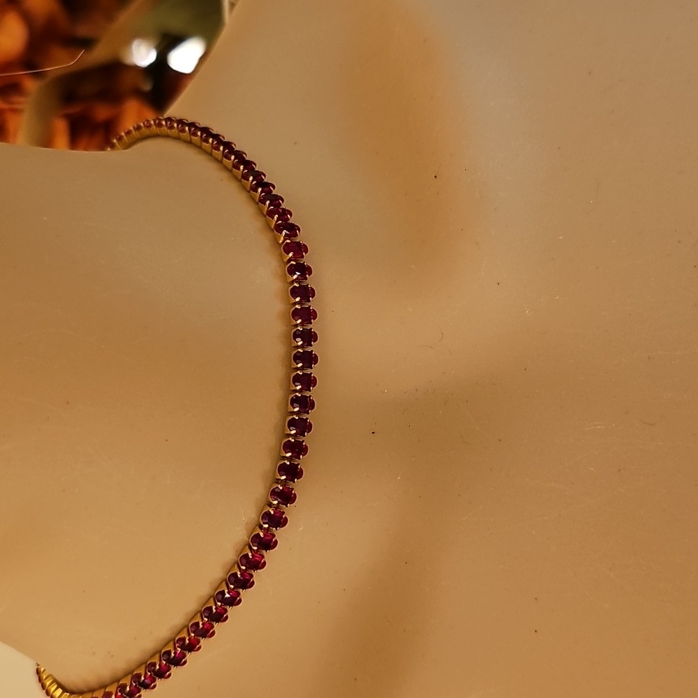 Red CZ 14.5" Tennis Necklace